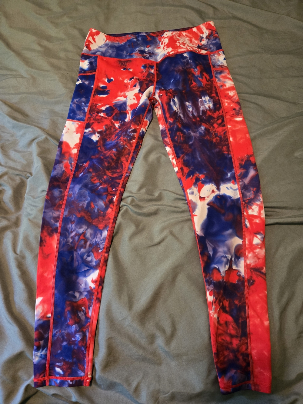 Constantly Varied Gear Red & Blue Tie-Dye Leggings
